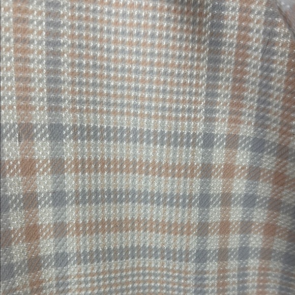 Vintage Virani Cream Plaid 100% Wool Blazer with Windowpane Pattern Size 12 - Picture 8 of 12